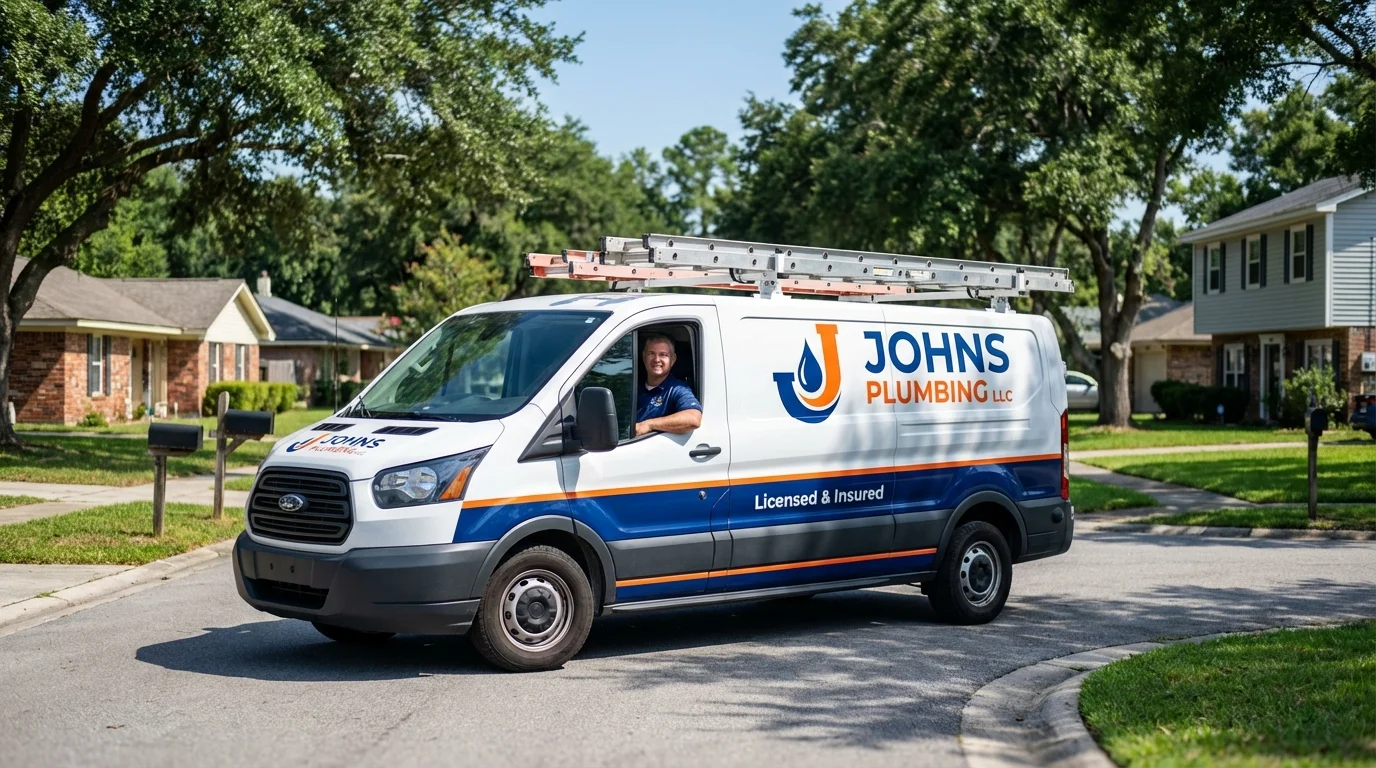 Johns Plumbing LLC service van in Waynesboro, PA